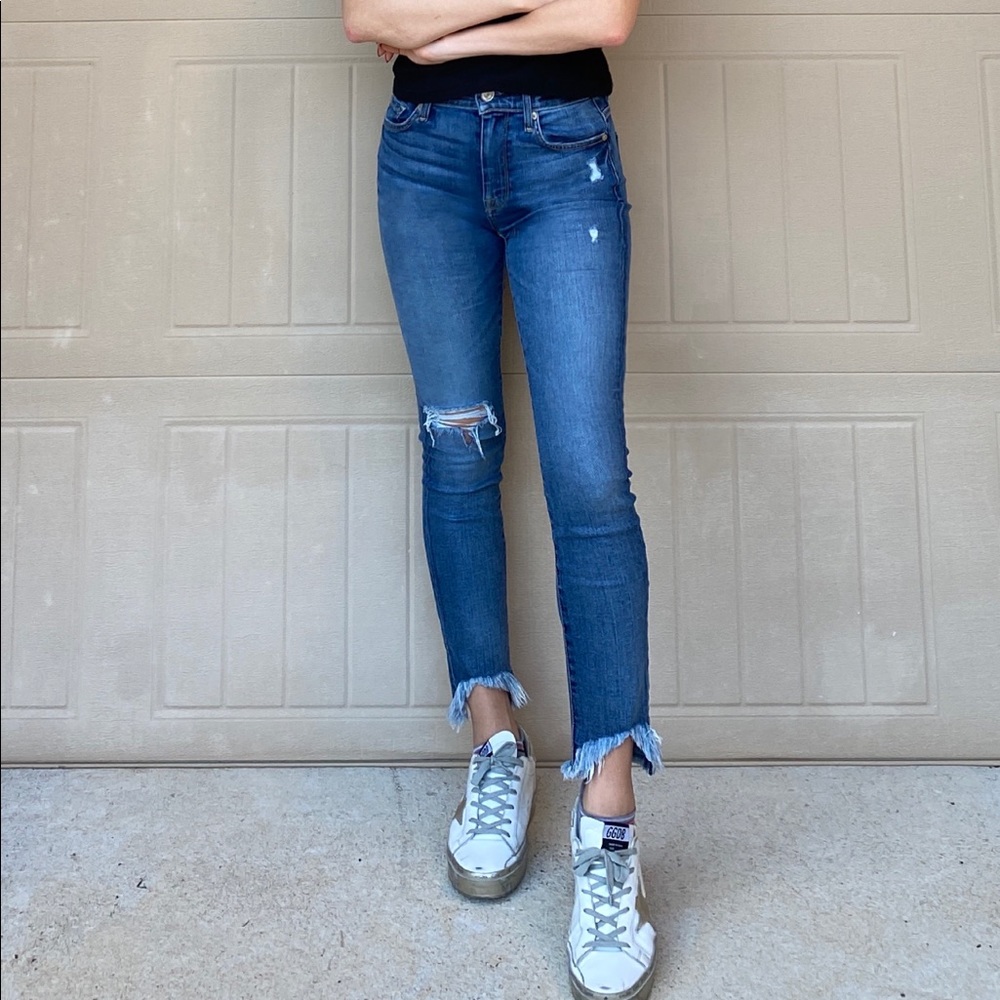 7 for All Mankind High Waist Distressed Skinny